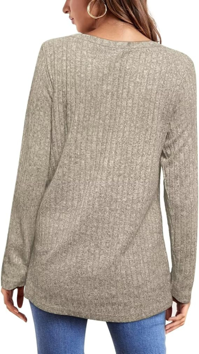 Bluza lejera pentru femei, pulover respirabil, crem caisa M [4]