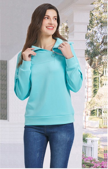 Bluza lejera pentru femei, top cu maneci lungi, albastru deschis 3XL [3]