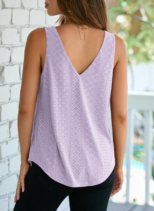Bluza lejera pentru femei, top fara maneci, Mov XL [3]