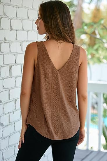 Bluza lejera pentru femei, top fara maneci, Maro L [4]
