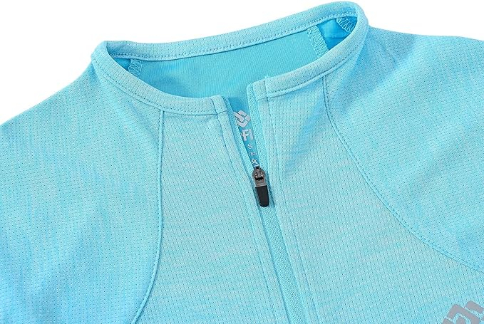 Bluza sport pentru femei, cu fermoar si buzunare, albastru deschis 2XL [6]