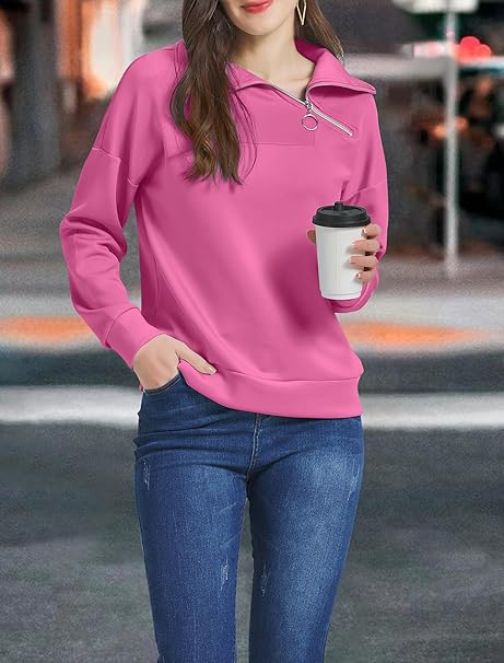 Bluza lejera pentru femei, top cu maneci lungi, roz XS [5]