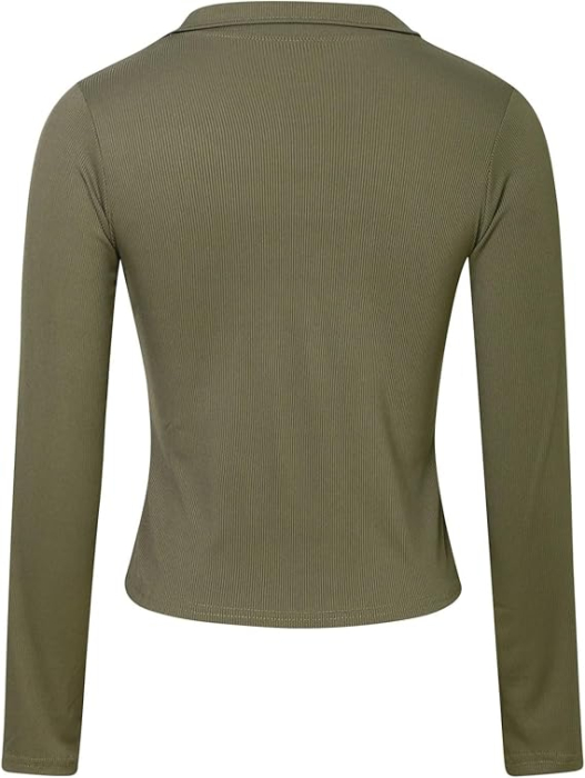 Bluza mulata de vară pentru femei, cu maneca lunga, decolteu V  verde 2XL [5]