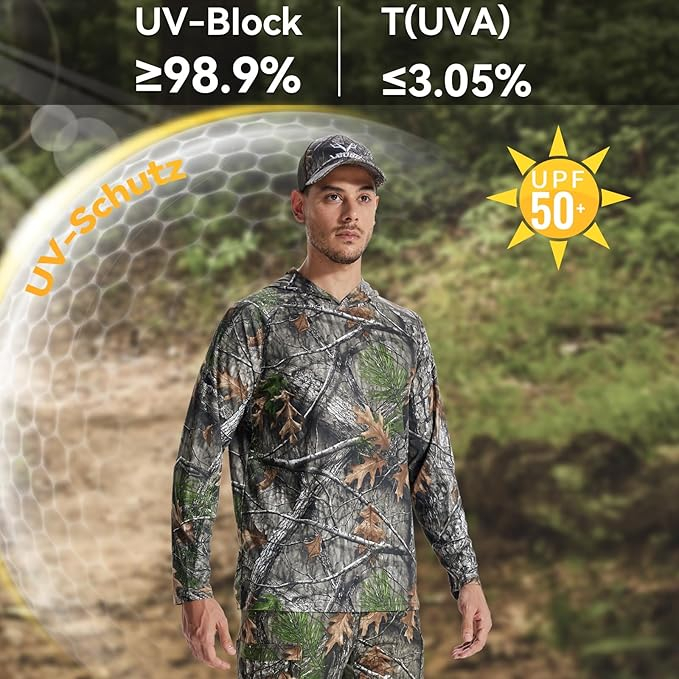 Bluza camuflaj lejera pentru barbati, cu maneci lungi si gluga, elastica, uscare rapida, L [2]