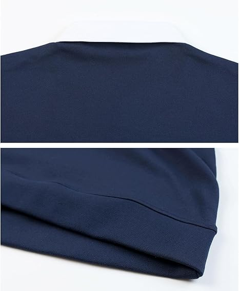 Bluza albastra lejera pentru barbati, cu maneci lungi, pulover cu decolteu camasa L [5]