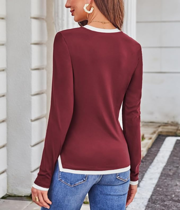Bluza visinie Damă DJT FASHION, Mâneci Scurte, Decolteu Rotund, Pliuri Frontale, 2XL [4]