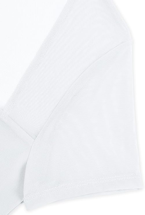 Bluza pe corp, body cu mânecă scurta pentru femei, umeri transparenti Alb S [5]
