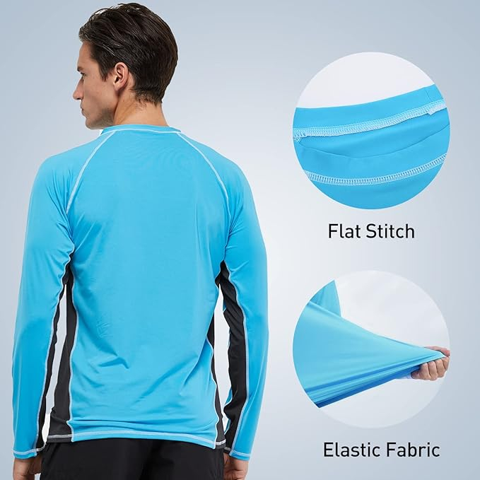 Bluza pe corp respirabila, pentru barbati, protectie UV, albastra 2XL [4]