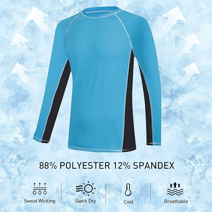 Bluza pe corp respirabila, pentru barbati, protectie UV, albastra 2XL [3]