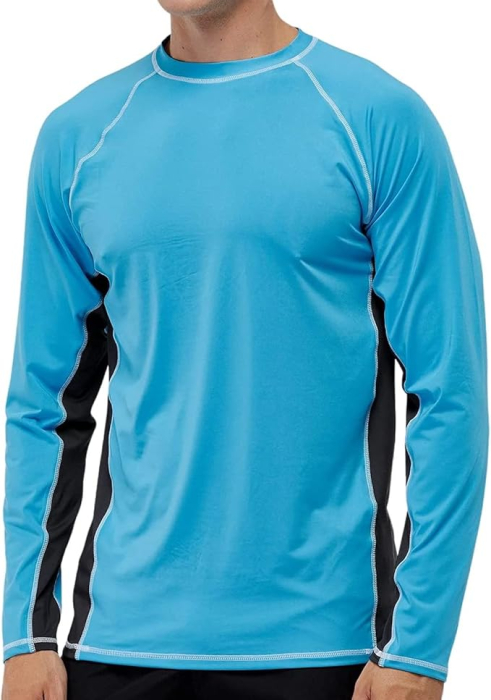 Bluza pe corp respirabila, pentru barbati, protectie UV, albastra 2XL [1]