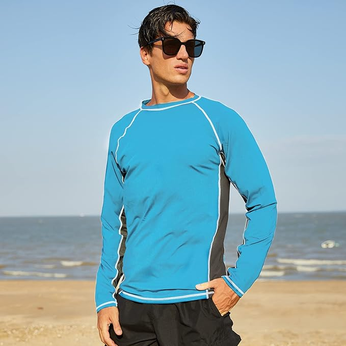 Bluza pe corp respirabila, pentru barbati, protectie UV, albastra 2XL [5]