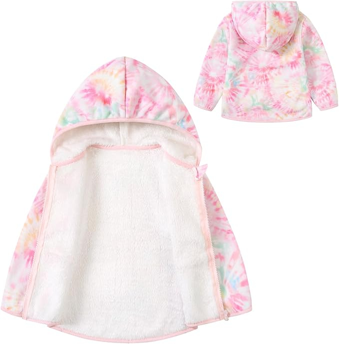 Bluza roz cu alb, captusita pentru copii, cu maneci lungi, hanorac lejer 2-3 ani 92-98 cm [4]