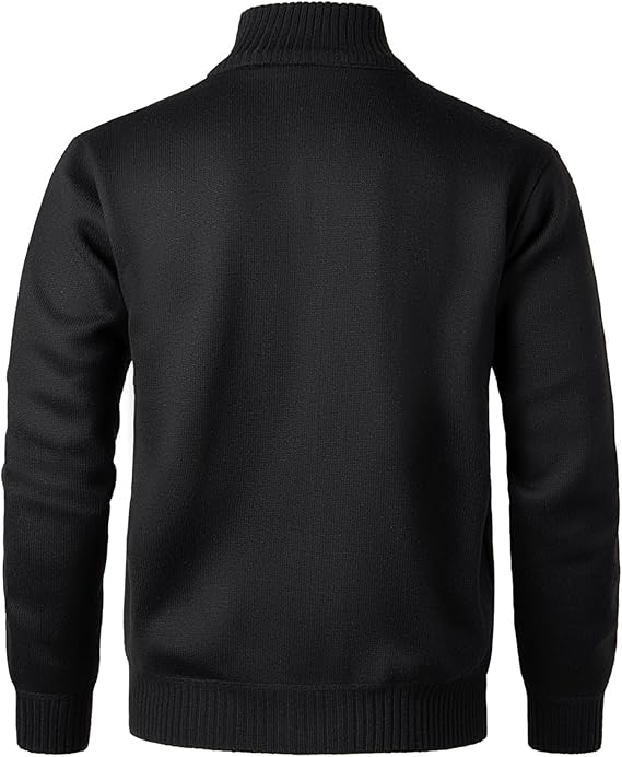 Bluza neagra lejera pentru barbati, cu maneci lungi, hanorac cu fermoar L [3]