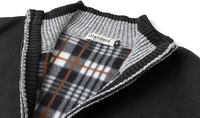 Bluza neagra lejera pentru barbati, cu maneci lungi, hanorac cu fermoar L [4]
