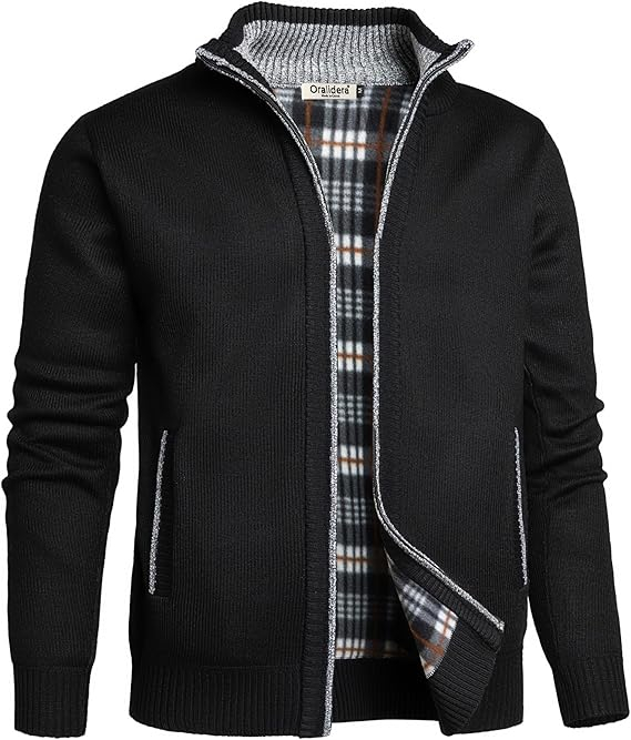 Bluza neagra lejera pentru barbati, cu maneci lungi, hanorac cu fermoar XL [2]
