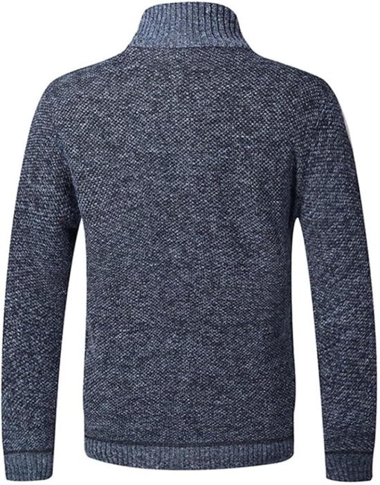 Bluza albastra lejera pentru barbati, cu maneci lungi, hanorac cu fermoar XL [3]