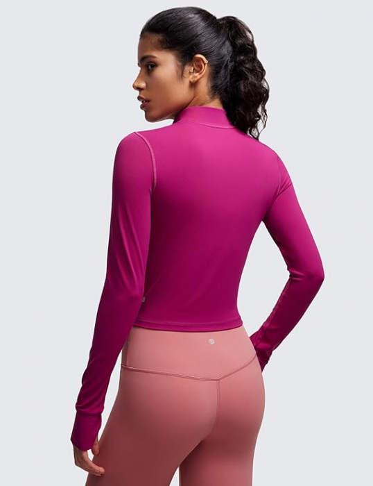 Bluza sport, cu maneca lunga,  cu fermoar, visinie L [2]