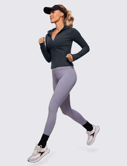 Bluza sport, cu maneca lunga,  cu fermoar, gluga si buzunare, neagra L [3]