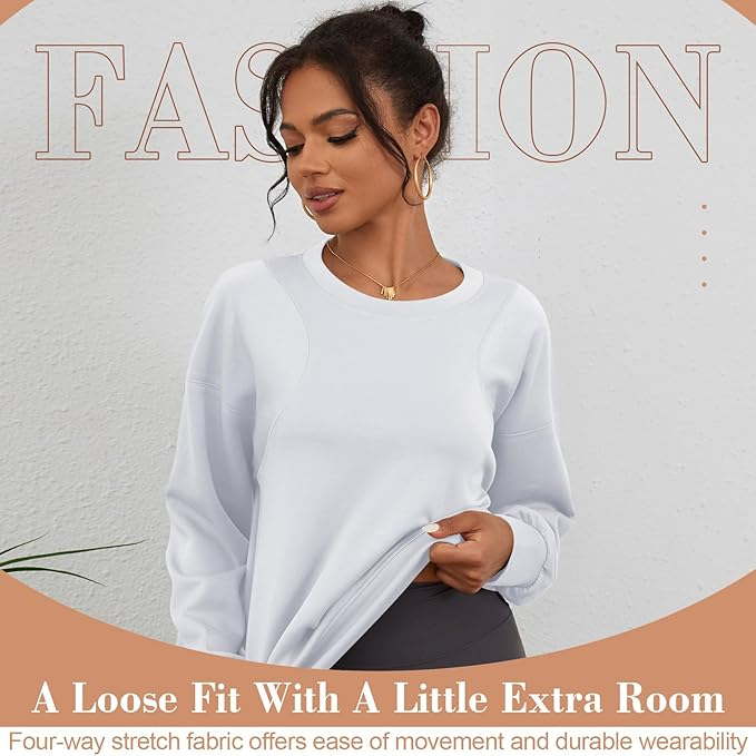 Bluza sport, cu maneca lunga, tivuri elastice, alba M [2]