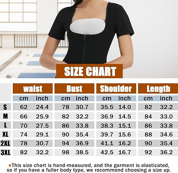 Costum de sport sauna pentru femei, fermoar, negru L [6]