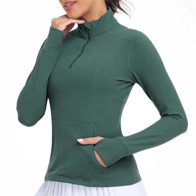 Bluza sport, cu maneca lunga, pe corp, verde XS [1]