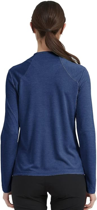 Bluza sport pentru femei, cu fermoar si buzunare, albastru inchis XS [4]