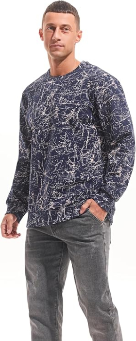 Bluza termica lejera pentru barbati, cu maneci lungi, pulover gri S [4]