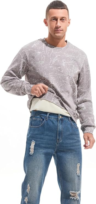 Bluza termica lejera pentru barbati, cu maneci lungi, pulover gri 3XL [6]