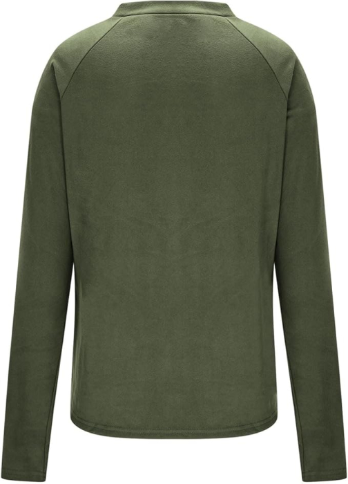 Bluza verde termica, pe corp, cu maneci lungi, pulover pentru femei, XL [5]