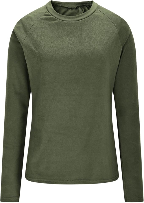 Bluza verde termica, pe corp, cu maneci lungi, pulover pentru femei, XL [4]