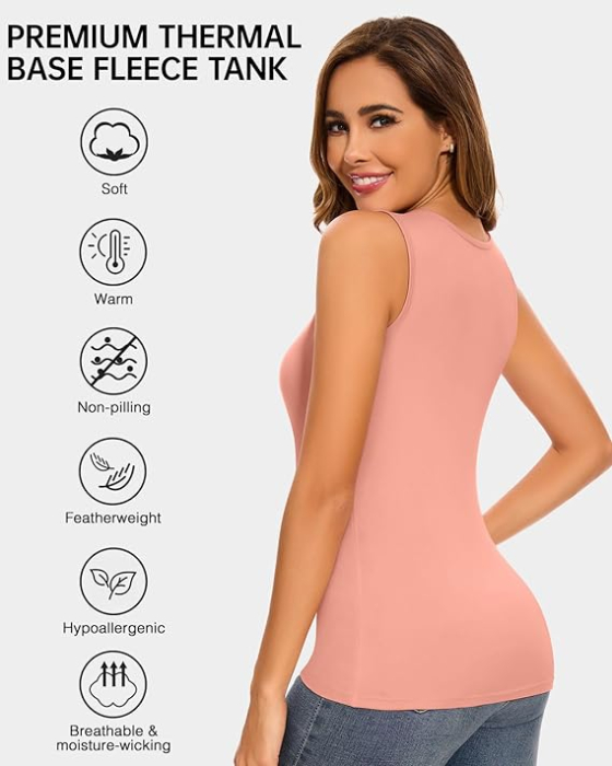 Bluza termica, pe corp, fara maneci , Roz L [5]