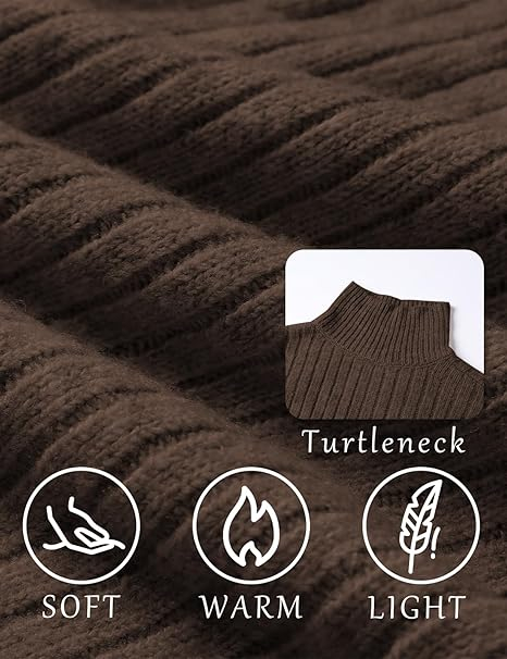 Bluza tricotata, cu maneca lunga, pe gat,Maro M [2]