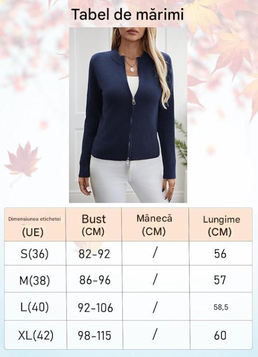 Bluza tricotata lejera cu maneci lungi, cardigan pentru femei, visiniu S [7]