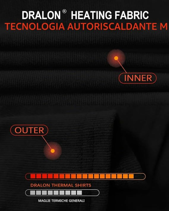 Bluza neagra termica, pe corp, cu maneci lungi, pulover pentru femei, M [5]