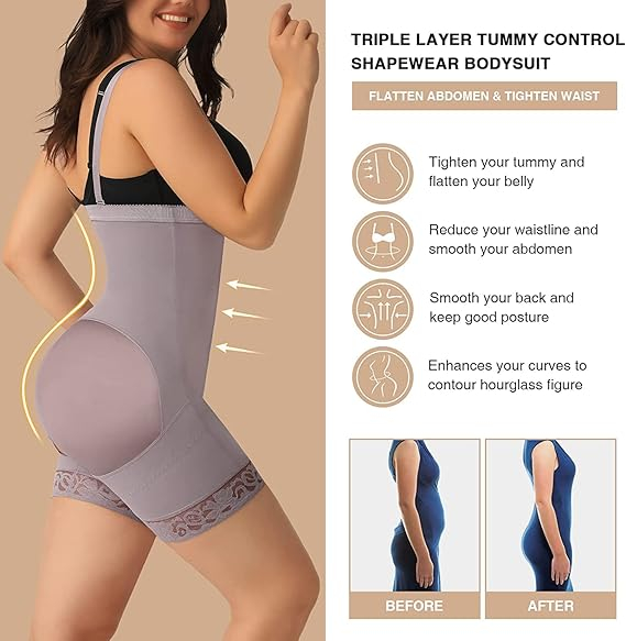 Body modelator corporal pentru femei, maro , 5XL [4]