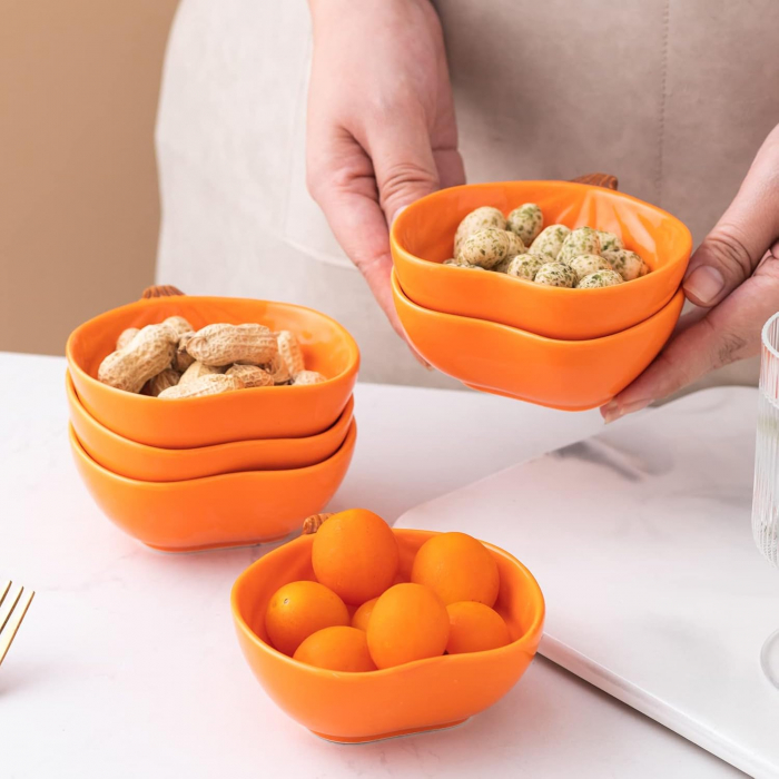 Boluri ceramice portocalii pentru cremă brulee de 170 ml, set 6 bucati [2]