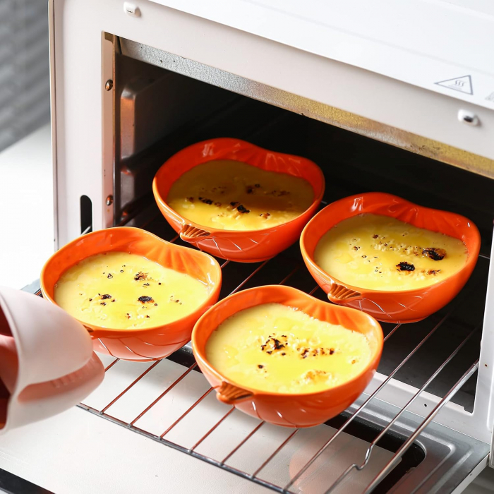 Boluri ceramice portocalii pentru cremă brulee de 170 ml, set 6 bucati [3]