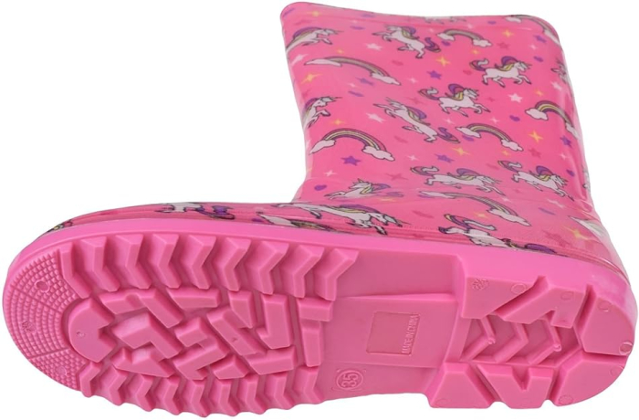 Cizme impermeabile din cauciuc pentru fete, Roz Unicorn 33 [5]