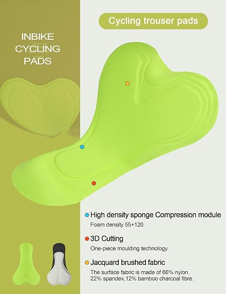 Pantaloni Ciclism Damă INBIKE, Căptușeală Anti-Șoc, Respirabili, 72% Poliamidă, XL [4]
