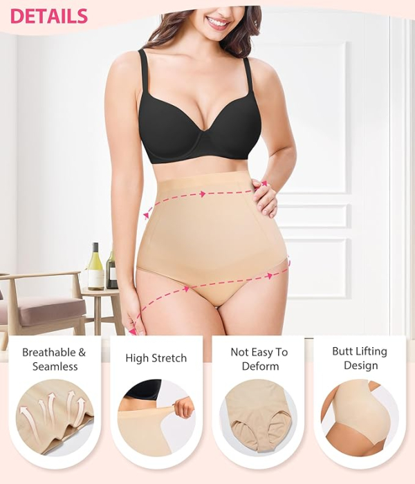 Boxeri crem modelatori cu talie înaltă pentru femei – Control al abdomenului, M [3]