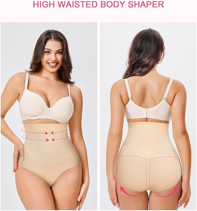 Boxeri crem modelatori cu talie înaltă pentru femei – Control al abdomenului, M [5]