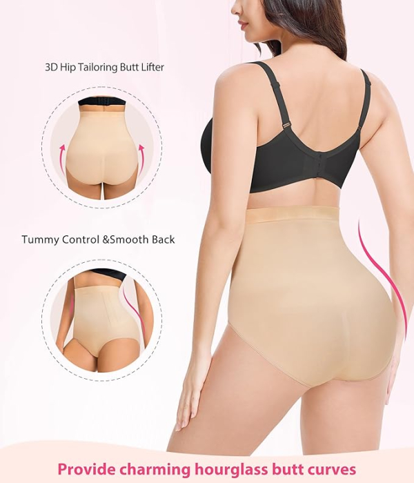 Boxeri crem modelatori cu talie înaltă pentru femei – Control al abdomenului, M [2]
