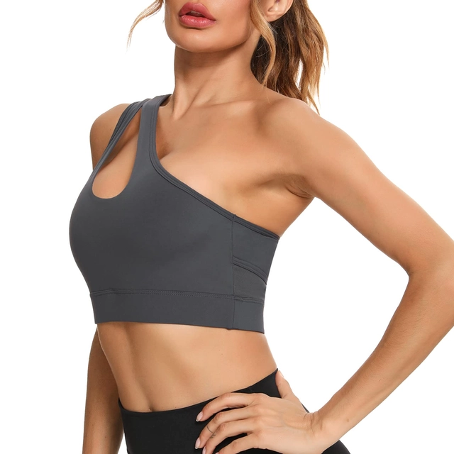 Bustiera sport, sutien elastic asimetric fara armatura, M [3]
