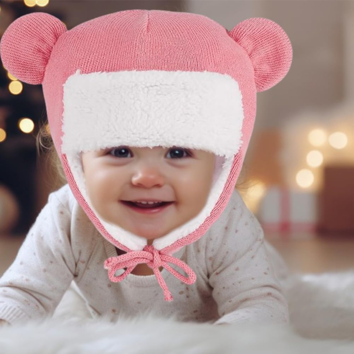Căciuliță pentru bebelusi, cu urechi și căptușeală din fleece [5]