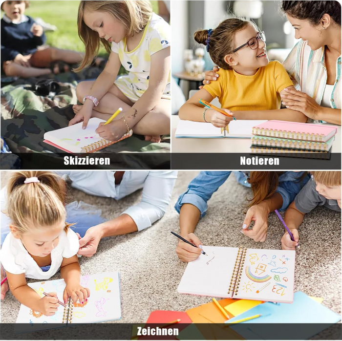 Caiet pentru creatie A5, cu spirala, sabloane pentru desen cu 300 pagini [6]