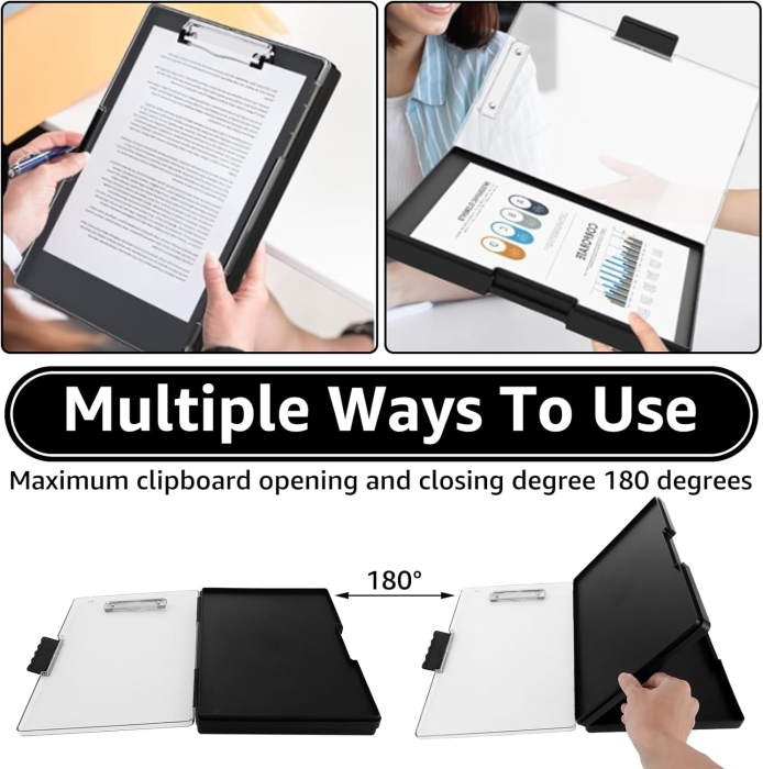 Clipboard A4 negru cu compartiment de depozitare foi [5]