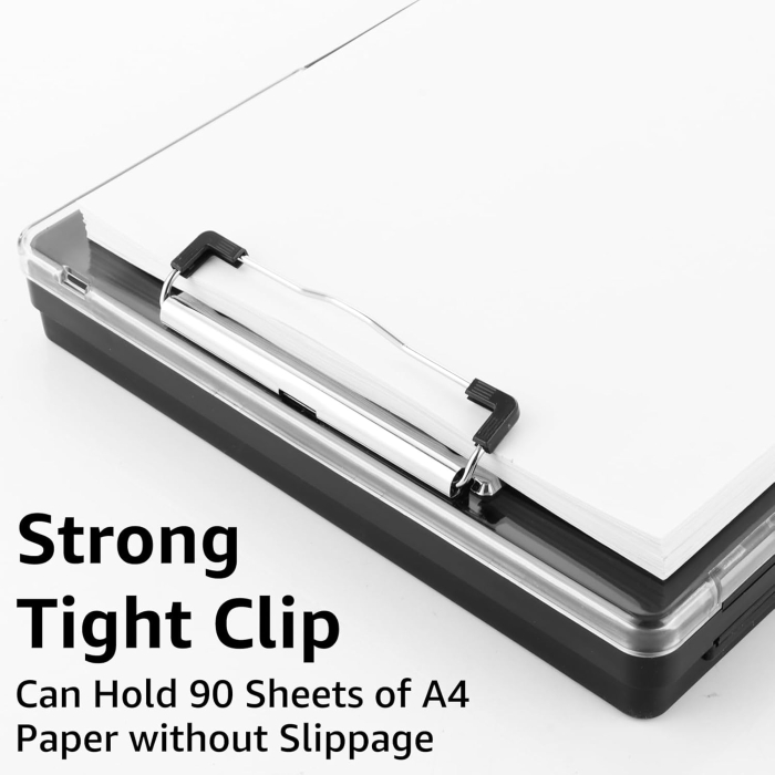 Clipboard A4 negru cu compartiment de depozitare foi [6]