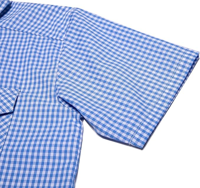 Cămașă albastra cu mânecă scurta pentru baieti 13-14 ani [6]