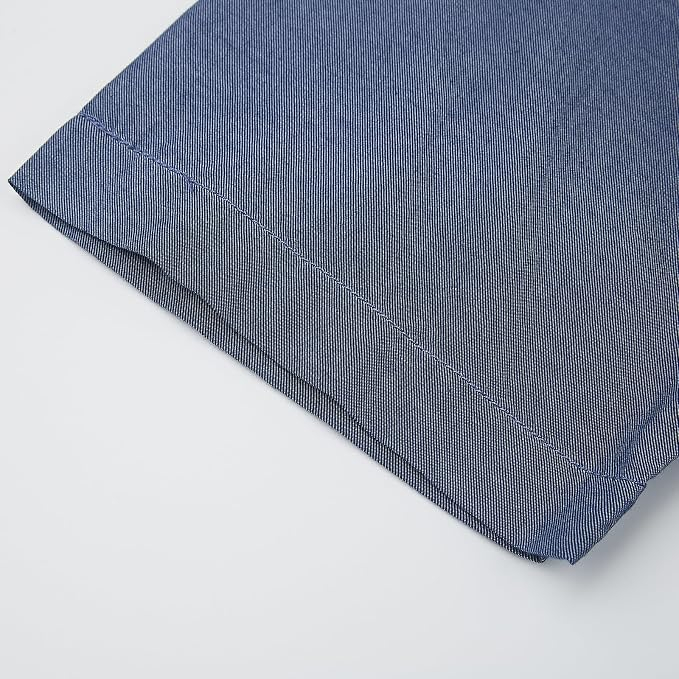 Camasa Albastru inchis din denim, lejera, cu maneca scurta pentru barbati L [5]