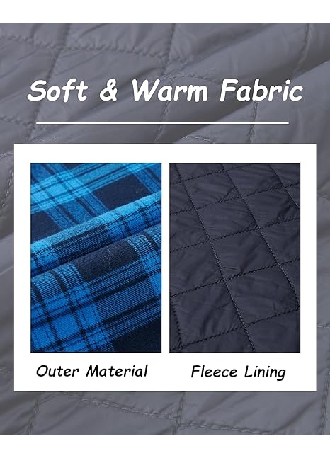 Camasa captusita, tip jacheta, in carouri, cu fermoar si buzunare cu capse, Albastru XL [6]